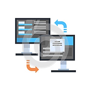 Data Synchronization Icon Computer Connection Database Access Synchronize Technology