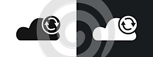 Data synchronization icon linear graphics set vector in black