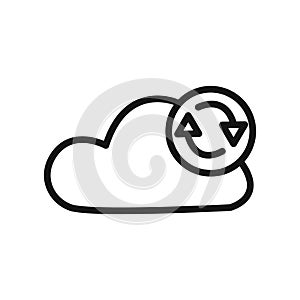 Data synchronization icon linear vector graphics sign