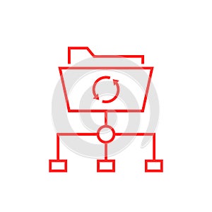 Data synchronization with thin line folder