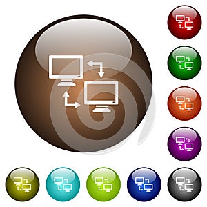 Data syncronization color glass buttons