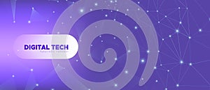 Data Tech Concept. Violet Vector Science Flyer.