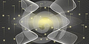 Data Tech. White Infographic Illustration.