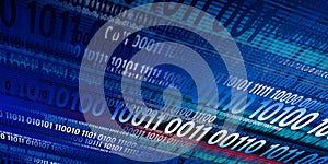 Data technology background. Big data visualization. Flow of data. Binary code. Background in a matrix style
