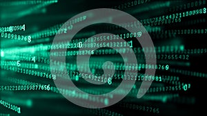 Data technology background. Big data visualization. Flow of data. Information code. Background in a matrix style