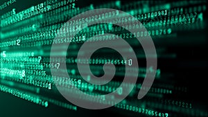 Data technology background. Big data visualization. Flow of data. Information code. Background in a matrix style