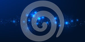 Data technology background showing connection through global network systems, symbolizing digital communication, internet