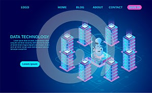 Data technology and big data processing Protecting data security concept