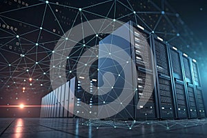 Data technology futuristic low poly illustration