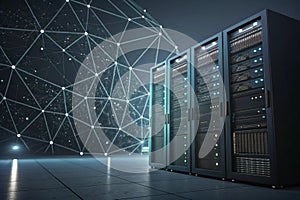 Data technology futuristic low poly illustration