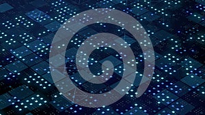 data technology network connections concept, digital online finance abstract background, dark blue grid style