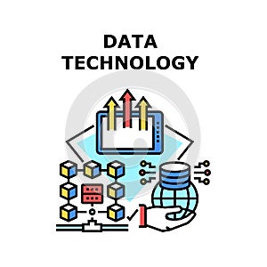 Data Technology Vector Concept Color Illustration