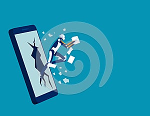 Data theft on business mobile phone, Concept technology programing, Hacker, Attack, Device