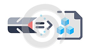 Data to Document Icon: Digital Records Management, vector design Generative AI