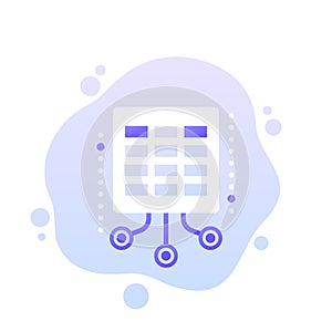 data to spreadsheet icon, vector design