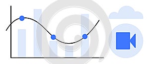 Data Analytics and Cloud Video Storage Concept with Graph and Cloud Symbol