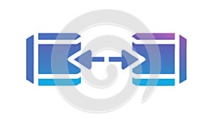 Data Transfer Blocks. Digital Information Flow, vector design Generative AI