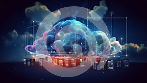 Data transfer cloud computing technology concept