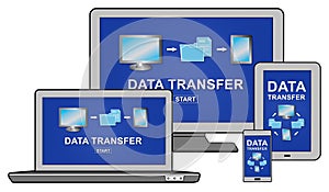 Data transfer concept on different devices