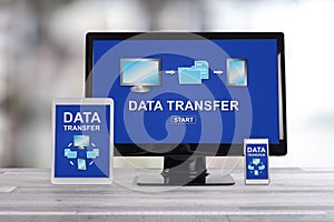 Data transfer concept on different devices