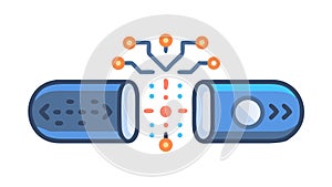Data Transfer Connectivity Digital Cable Vector, vector design Generative AI