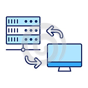 Data Transfer Flat Colored Icon for File Sharing and Digital Communication