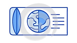 Data Transfer Globe Icon, Global Communication Network, vector design Generative AI