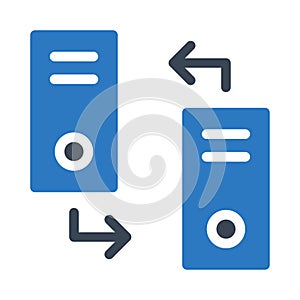Data transfer  glyph color icon