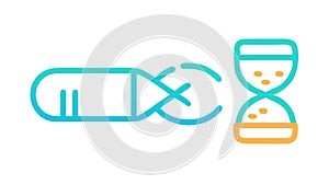 Data Transfer with Hourglass, Digital Time Efficiency, vector design Generative AI