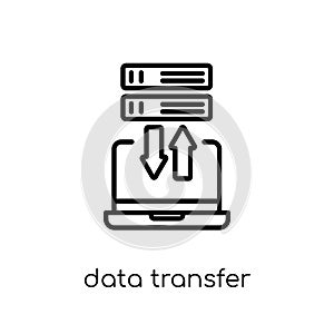 Data transfer icon. Trendy modern flat linear vector Data transfer icon on white background from thin line Internet Security and
