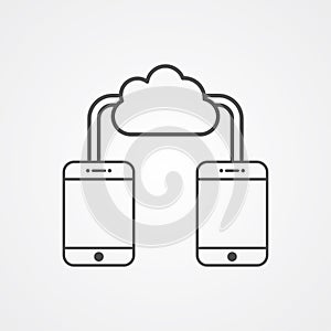 Data transfer vector icon sign symbol