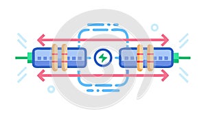 Data transfer lines for digital communication and network. vector design Generative AI