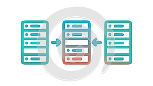 Data Transfer Between Servers Icon for Network, vector design Generative AI