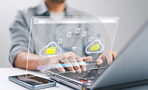 Data transfer technology concept