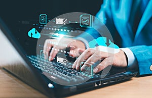 Data transfer technology concept