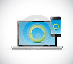 Data transfer technology concept illustration