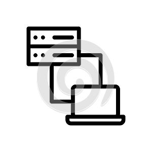 Data transfer thin line icon