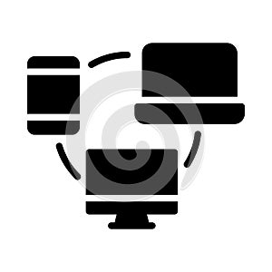 Data transfer thin linet vector icon