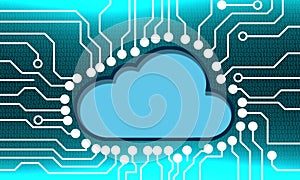 Data transfer to cloud technology concept