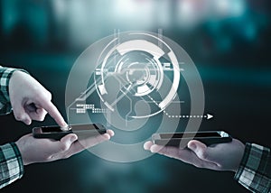 Data transfer, transfering data from a smartphone photo