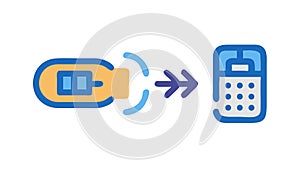 Data Transfer from USB Drive to Mobile Device, vector design Generative AI
