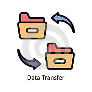 Data Transfer vector Filled outline icon style illustration. EPS 10 File