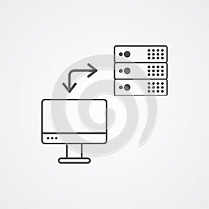 Data transfer vector icon sign symbol