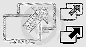 Data Transfer Vector Mesh Network Model and Triangle Mosaic Icon
