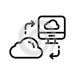 Data Transfer vector outline Icon Design illustration. Cloud computing Symbol on White background EPS 10 File