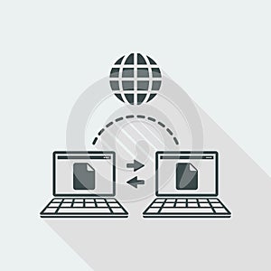 Data transfer on web - Flat minimal icon