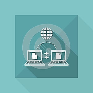 Data transfer on web - Flat minimal icon