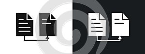 Data transferring icon linear graphics set vector in black