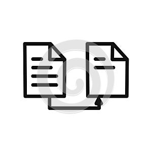 Data transferring icon linear vector graphics sign