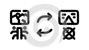 Data Transformation. Information Conversion and Digital Processing, vector design Generative AI